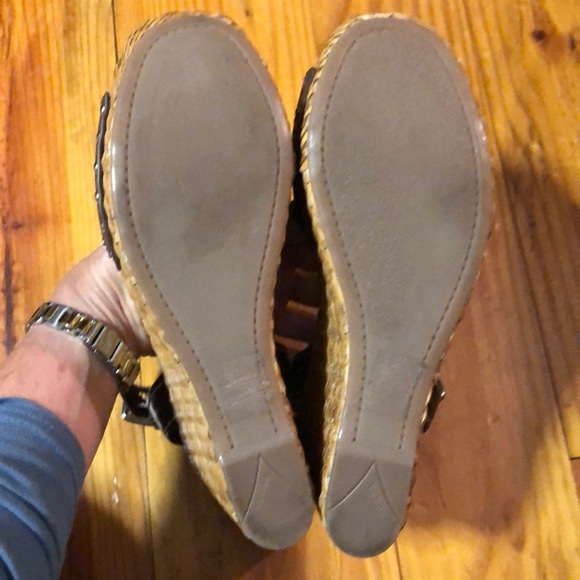 Prada 8 1/2 rattan and brown leather wedge - Picture 5 of 8